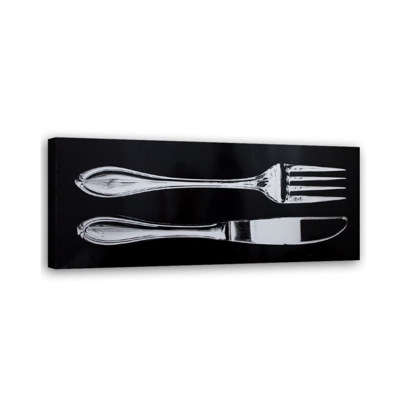 Printed Canvas prints for the kitchen - Knife and fork | FEEBY