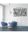 Printed picture for children's room - Black and white city | FEEBY