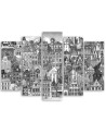Children's wall painting 5 parts - B&W city | FEEBY