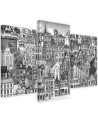 Triptych painting for children's room - Merry city | FEEBY