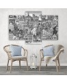 Triptych painting for children's room - Merry city | FEEBY