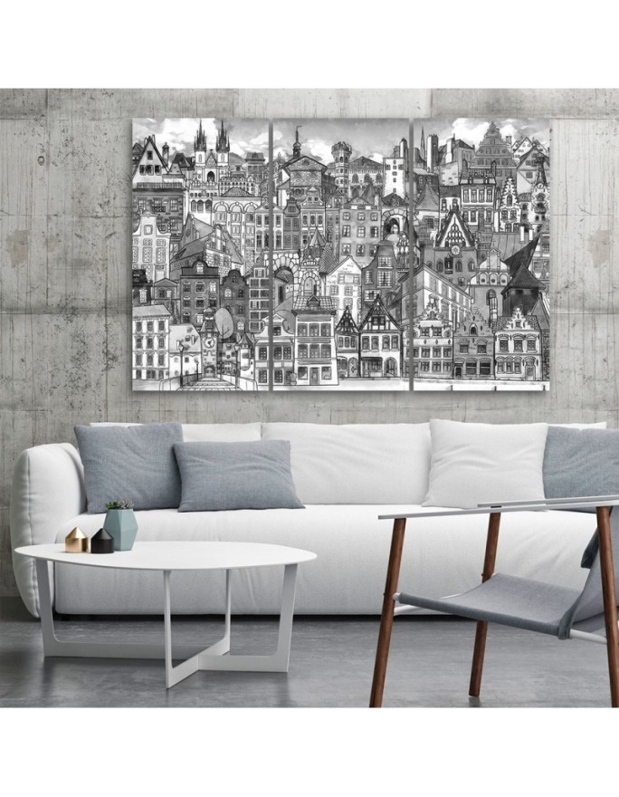 Painting 3-part modern for a child - Merry city | FEEBY
