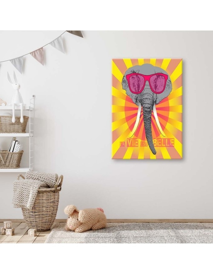 Canvas prints for a teen room - Elephant in glasses | FEEBY