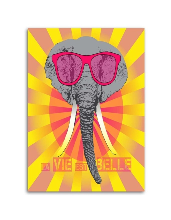 Canvas prints for a teen room - Elephant in glasses | FEEBY