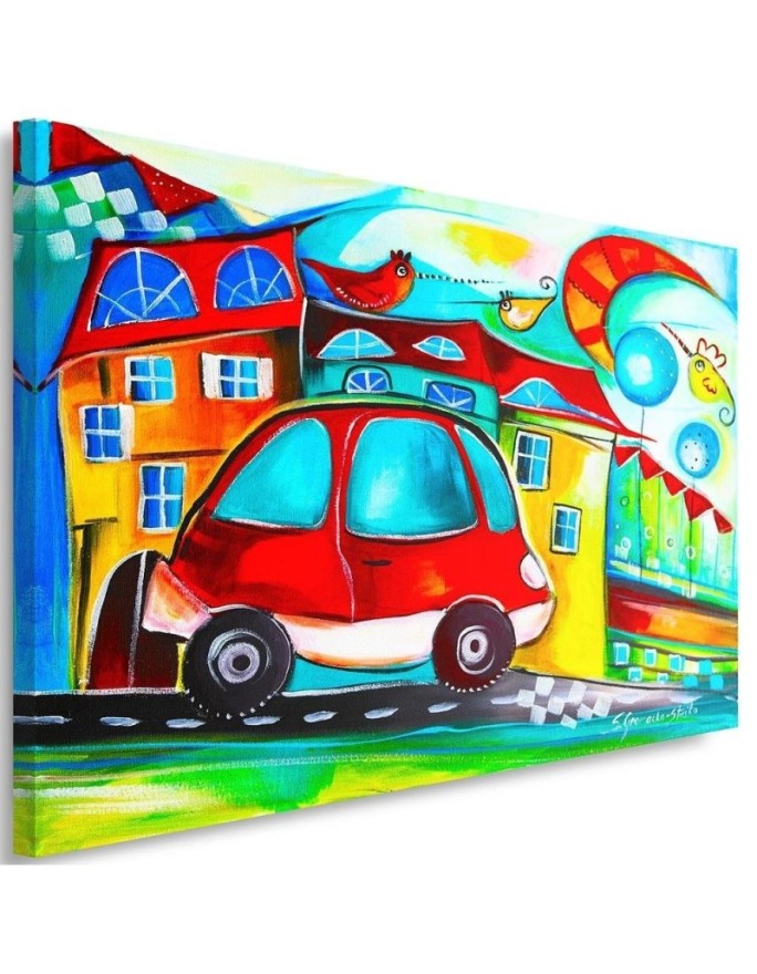 Canvas print Red car
