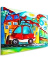 Canvas painting - Red car for a child's room | FEEBY