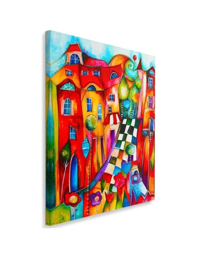 Kids Room wall art Canvas - Colourful town | FEEBY