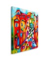 Kids Room wall art Canvas - Colourful town | FEEBY