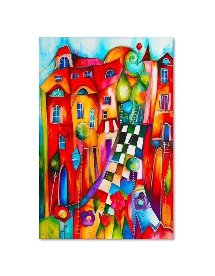 Kids Room wall art Canvas - Colourful town | FEEBY
