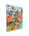Wall art canvas for a child's wall - Fairy tale town | FEEBY