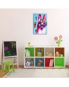 Children's print Canvas prints - Pink bunny with glasses for children | FEEBY