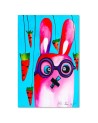 Children's print Canvas prints - Pink bunny with glasses for children | FEEBY