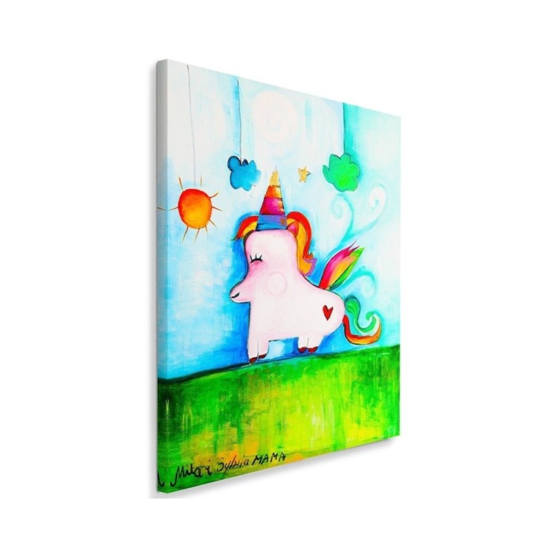 Decorative Wrapped Canvas painting for children's room - Unicorn | FEEBY