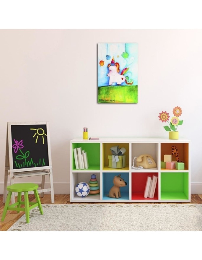 Decorative Wrapped Canvas painting for children's room - Unicorn | FEEBY