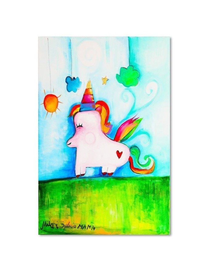 Decorative Wrapped Canvas painting for children's room - Unicorn | FEEBY