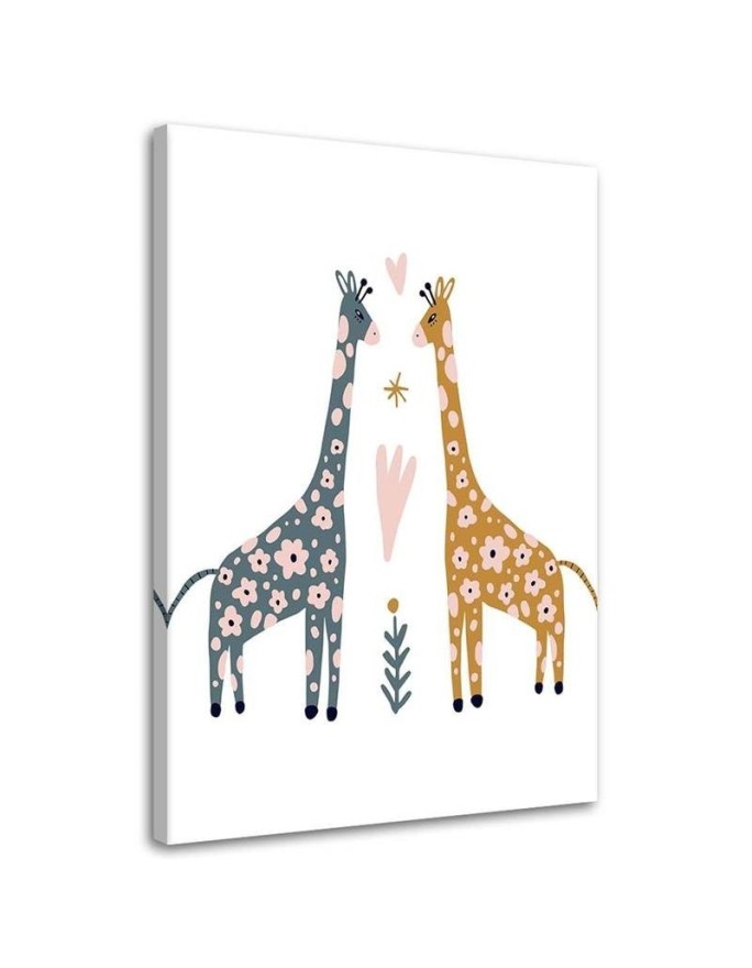 Canvas painting for children's room - Colourful giraffes | FEEBY