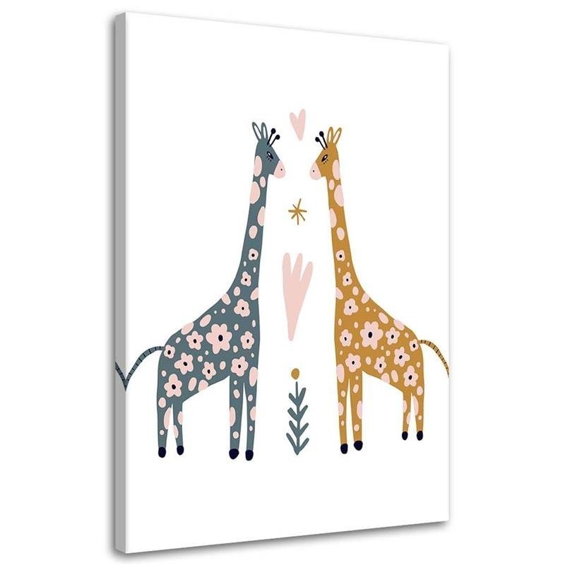 Canvas painting for children's room - Colourful giraffes | FEEBY