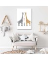 Canvas painting for children's room - Colourful giraffes | FEEBY