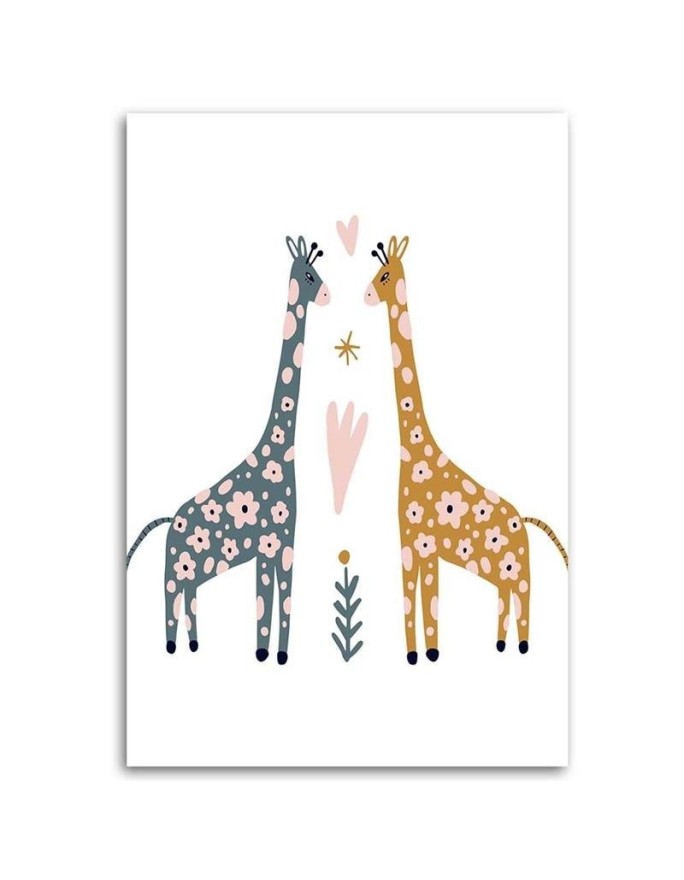 Canvas painting for children's room - Colourful giraffes | FEEBY