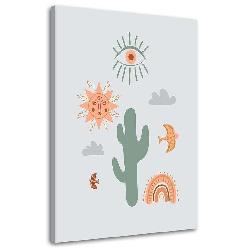 Children's Canvas painting for wall - Magical cactus | FEEBY