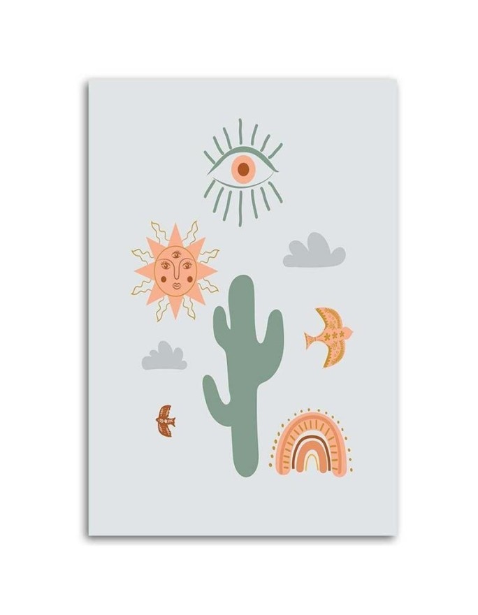 Children's Canvas painting for wall - Magical cactus | FEEBY