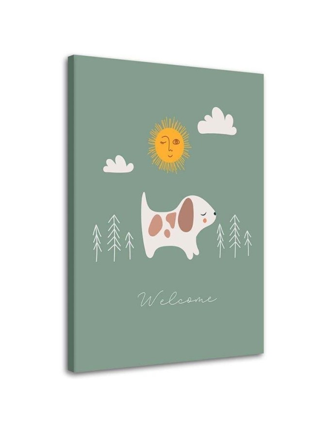 Modern Canvas paintings for children - Walking with a dog | FEEBY