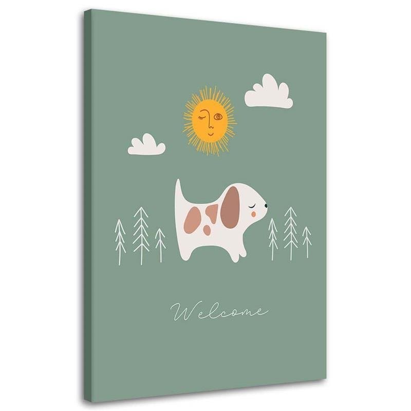 Modern Canvas paintings for children - Walking with a dog | FEEBY