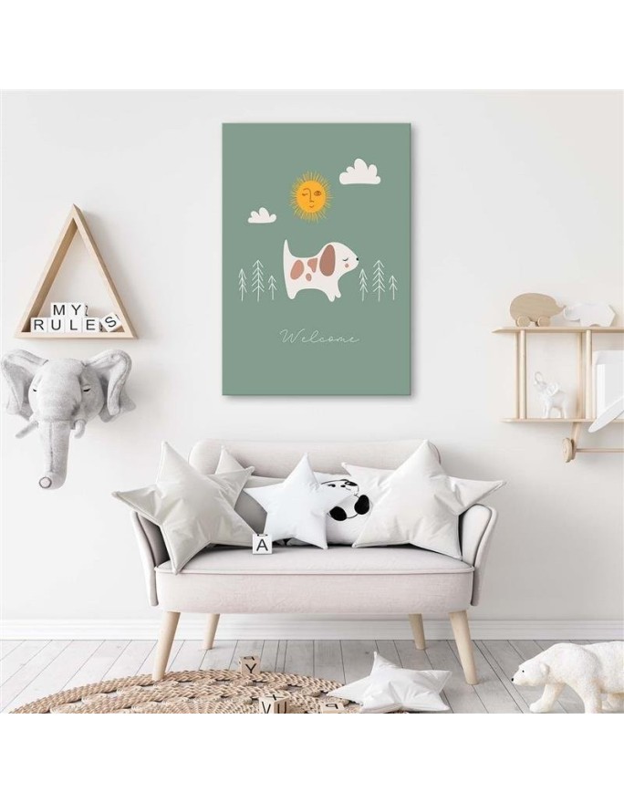 Modern Canvas paintings for children - Walking with a dog | FEEBY