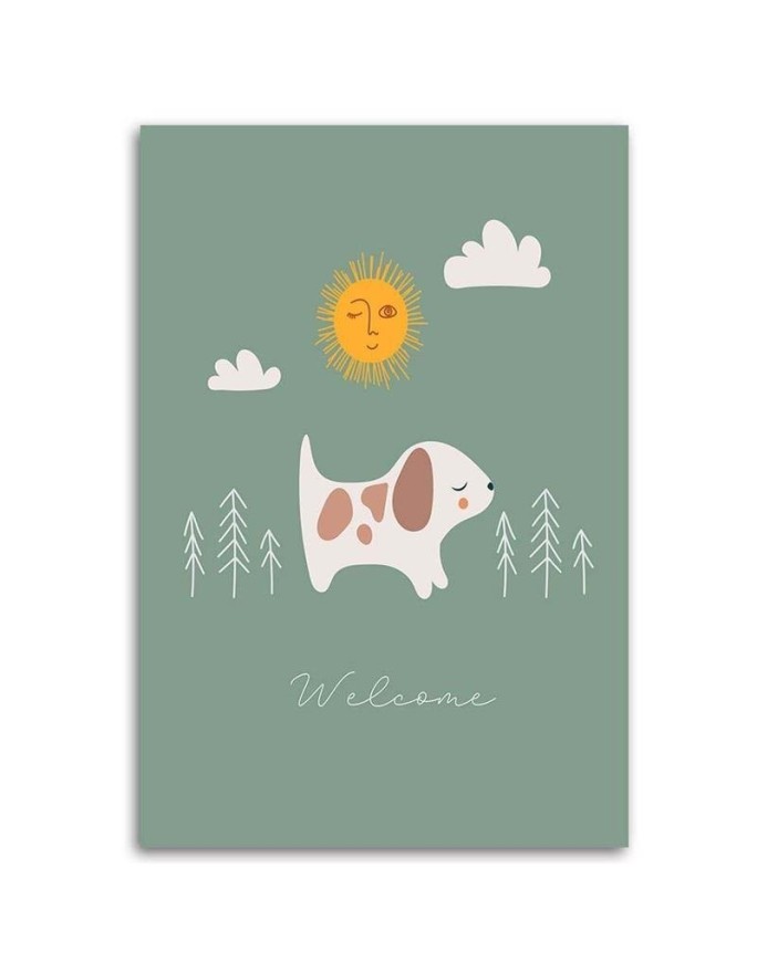 Modern Canvas paintings for children - Walking with a dog | FEEBY