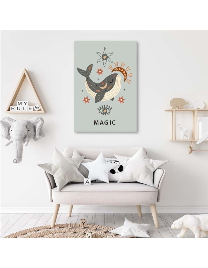 Canvas prints for children's room - Magic whale | FEEBY