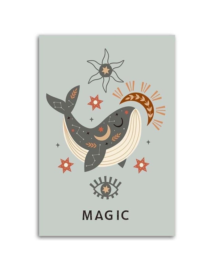 Canvas prints for children's room - Magic whale | FEEBY