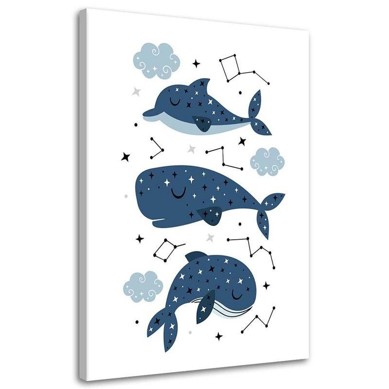 Canvas prints for children's room - Happy whales | FEEBY