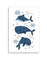 Canvas prints for children's room - Happy whales | FEEBY