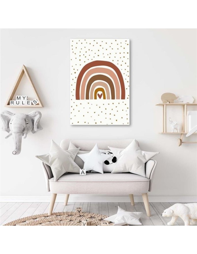 Decorative Canvas painting for Kids room - Pink rainbow | FEEBY