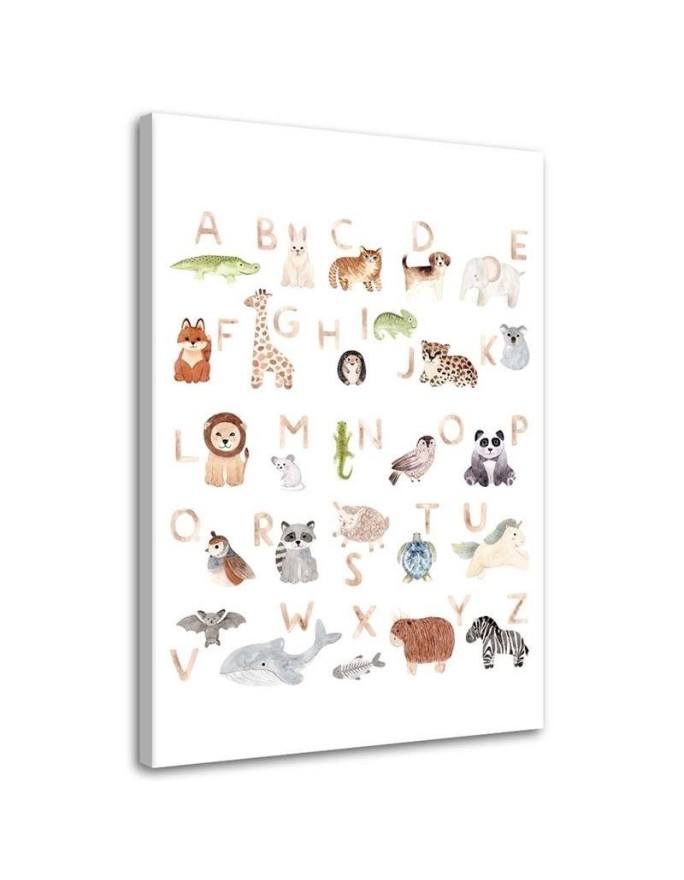 Decorative Canvas prints for children's room - Alphabet with animals | FEEBY