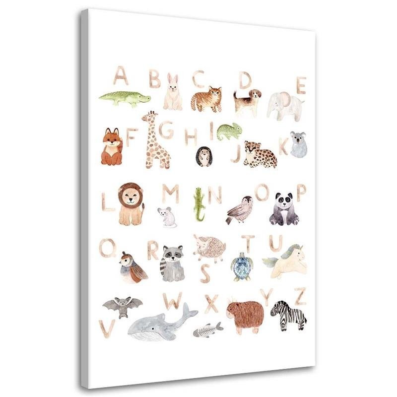 Decorative Canvas prints for children's room - Alphabet with animals | FEEBY