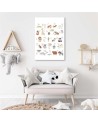 Decorative Canvas prints for children's room - Alphabet with animals | FEEBY