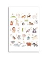 Decorative Canvas prints for children's room - Alphabet with animals | FEEBY