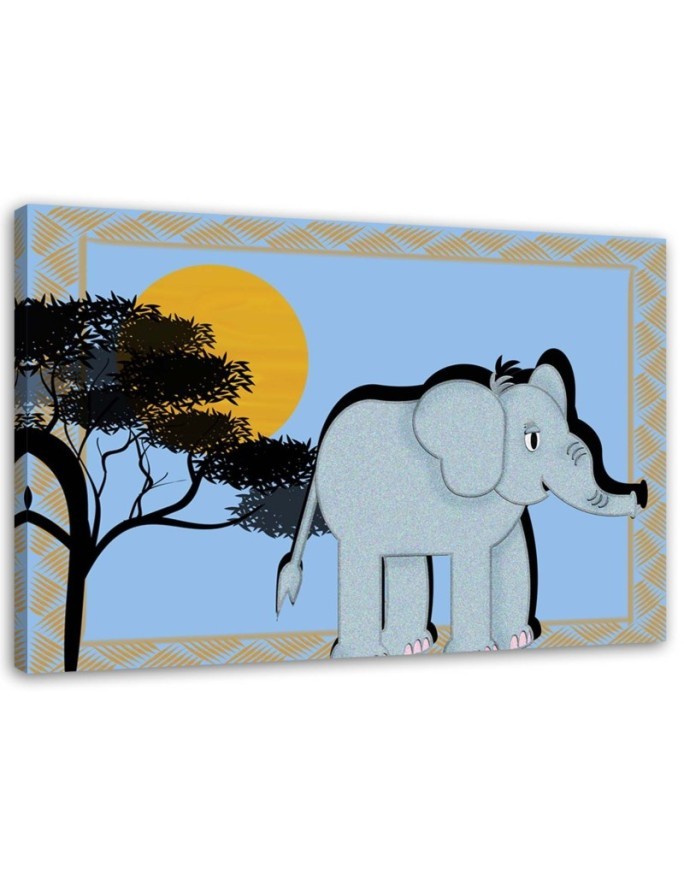 Canvas prints with animals for children - African elephant | FEEBY
