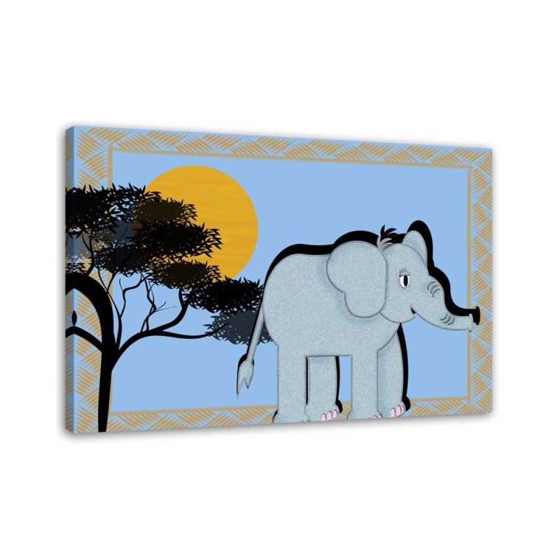 Canvas prints with animals for children - African elephant | FEEBY