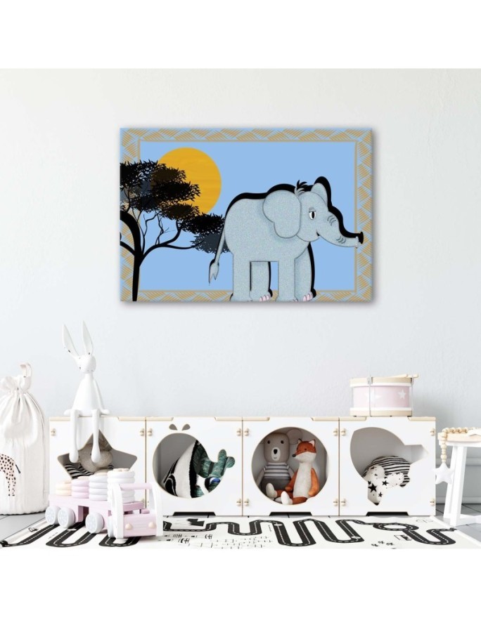 Canvas prints with animals for children - African elephant | FEEBY
