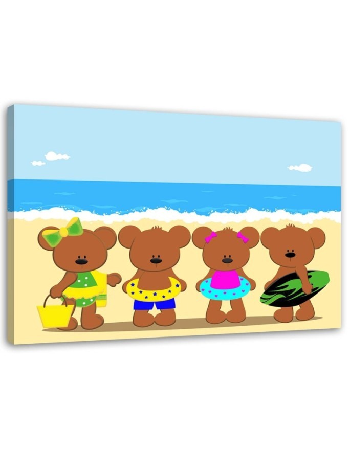 Printed picture for children - Bears on the beach | FEEBY