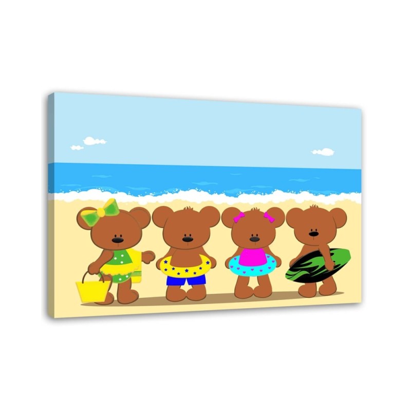 Printed picture for children - Bears on the beach | FEEBY