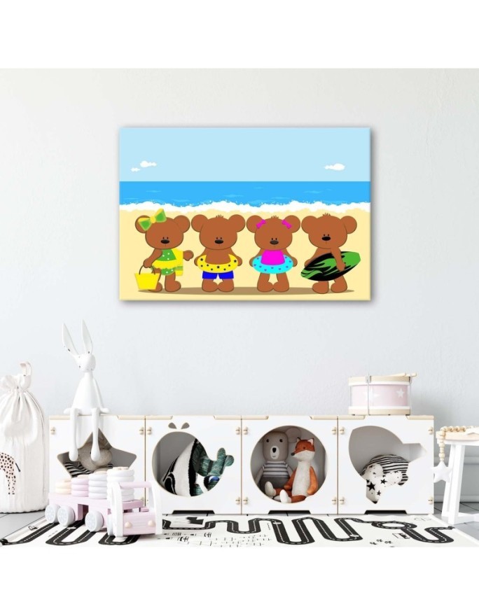 Printed picture for children - Bears on the beach | FEEBY