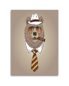 Pictures on Canvas for youth room - Bear with cigar | FEEBY