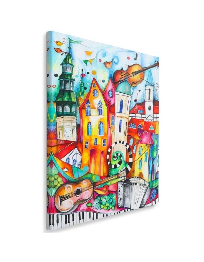 Canvas prints for children - Colourful musical town | FEEBY