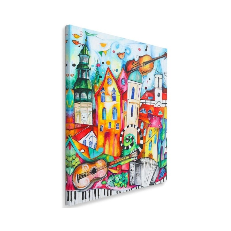 Canvas prints for children - Colourful musical town | FEEBY
