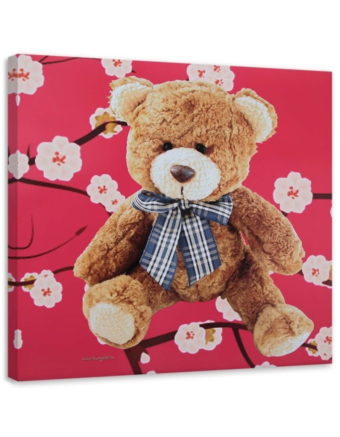 Canvas prints for children's room - Plushie on pink background | FEEBY
