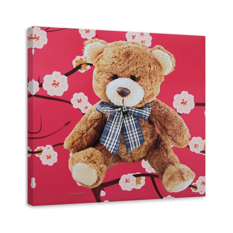 Canvas prints for children's room - Plushie on pink background | FEEBY