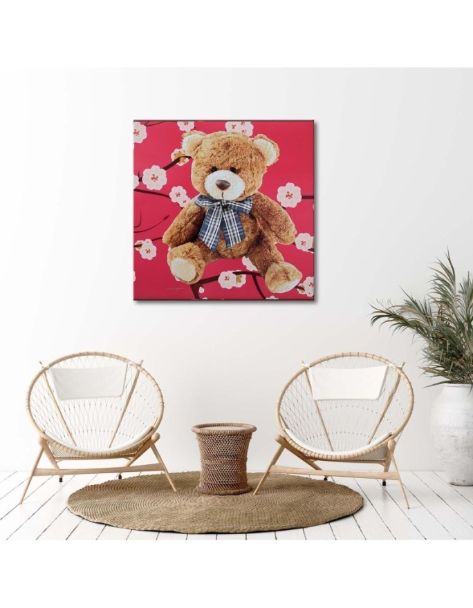Canvas prints for children's room - Plushie on pink background | FEEBY